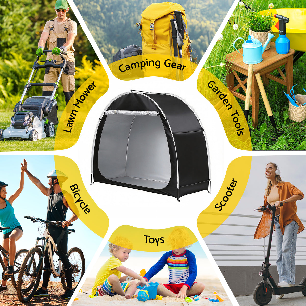 Giantz Bike Storage Tent Waterproof Outdoor UV Protection Shelter w/ Large Space BST-210D-S80-GY