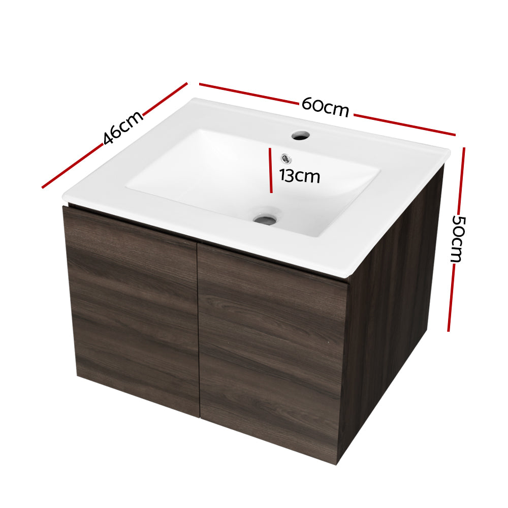 Cefito Vanity Unit 600mm with Basin Walnut BV-1-600-WAL-AB