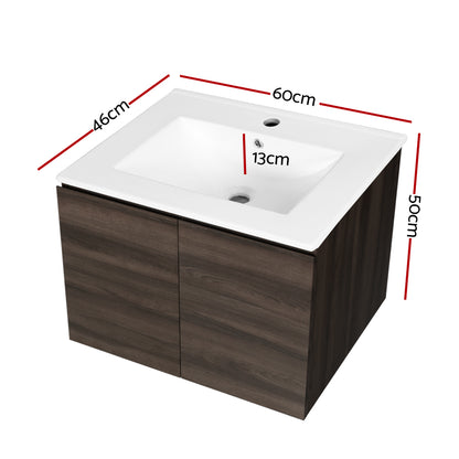 Cefito Vanity Unit 600mm with Basin Walnut BV-1-600-WAL-AB