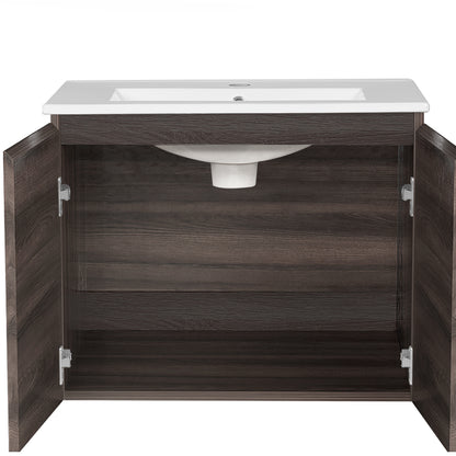Cefito Vanity Unit 600mm with Basin Walnut BV-1-600-WAL-AB