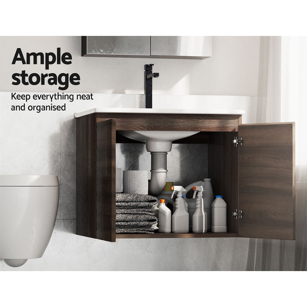 Cefito Vanity Unit 600mm with Basin Walnut BV-1-600-WAL-AB