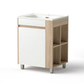 Cefito Vanity Unit 835mm Basin Bathroom Cabinet Side Storage Free Standing Sink BV-CA-600-SS-WDWH-AB