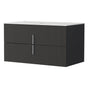 Cefito Vanity Unit 900mm Bathroom Cabinet Storage Wall Hung Black Timber Front BV-CA-FLU01-900-BK-ABC