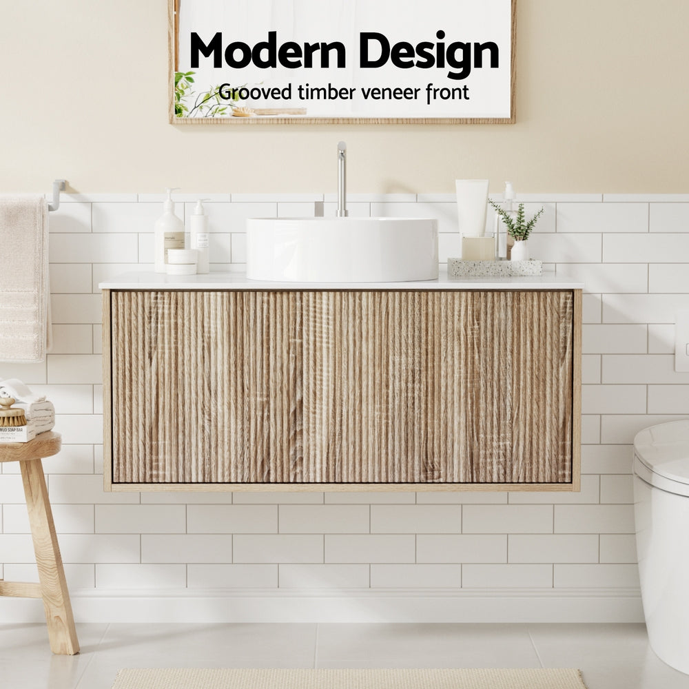 Cefito Vanity Unit 915mm with Basin Oak BV-CA-FLU01-900-WD-ABC