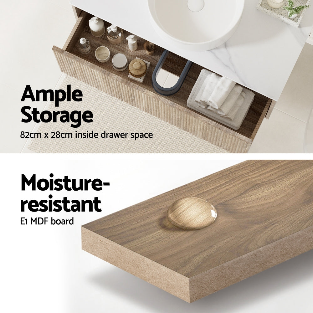 Cefito Vanity Unit 915mm with Basin Oak BV-CA-FLU01-900-WD-ABC