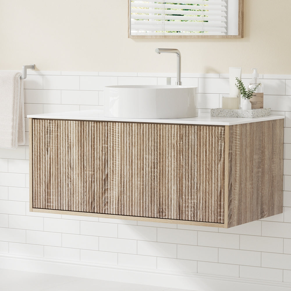 Cefito Vanity Unit 915mm with Basin Oak BV-CA-FLU01-900-WD-ABC