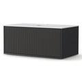 Cefito Vanity Unit 900mm Bathroom Cabinet Storage Wall Hung Grooved Timber Black BV-CA-TIR1-900-BK-ABC
