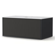 Cefito Vanity Unit 900mm Bathroom Cabinet Storage Wall Hung Grooved Timber Black BV-CA-TIR1-900-BK-ABC