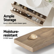 Cefito Vanity Unit 900mm Bathroom Cabinet Storage Wall Hung Timber Front Pine BV-CA-TIR2-900-WD-ABC