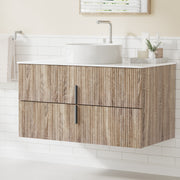 Cefito Vanity Unit 900mm Bathroom Cabinet Storage Wall Hung Timber Front Pine BV-CA-TIR2-900-WD-ABC