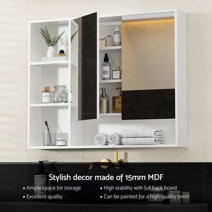 Cefito Bathroom Mirror Cabinet 100CM Vanity Medicine Wall Mounted Storage White BV-MC-10080-WH