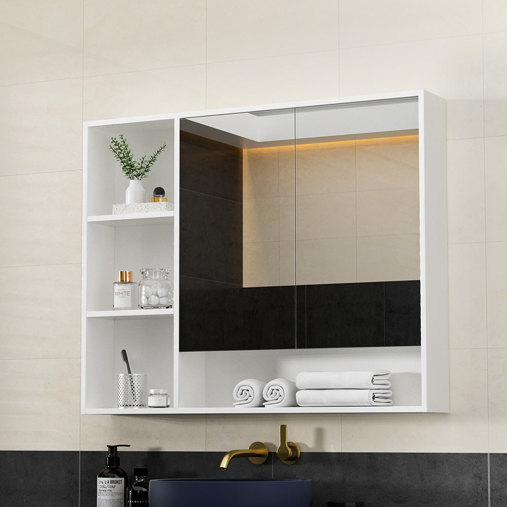 Cefito Bathroom Mirror Cabinet 100CM Vanity Medicine Wall Mounted Storage White BV-MC-10080-WH