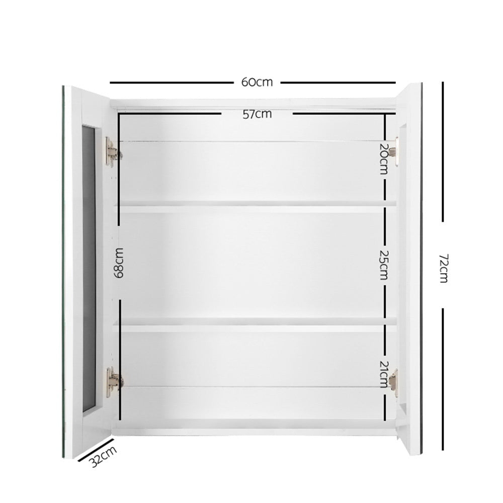 Cefito Bathroom Mirror Cabinet 600x720mm White BV-MC-6003-WH