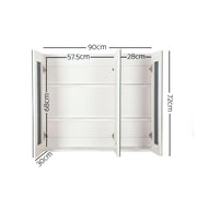Cefito Bathroom Vanity Mirror with Storage Cabinet - White BV-MC-6005-WH-AB