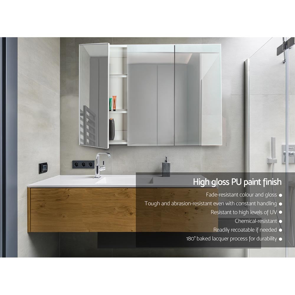Cefito Bathroom Vanity Mirror with Storage Cabinet - White BV-MC-6005-WH-AB