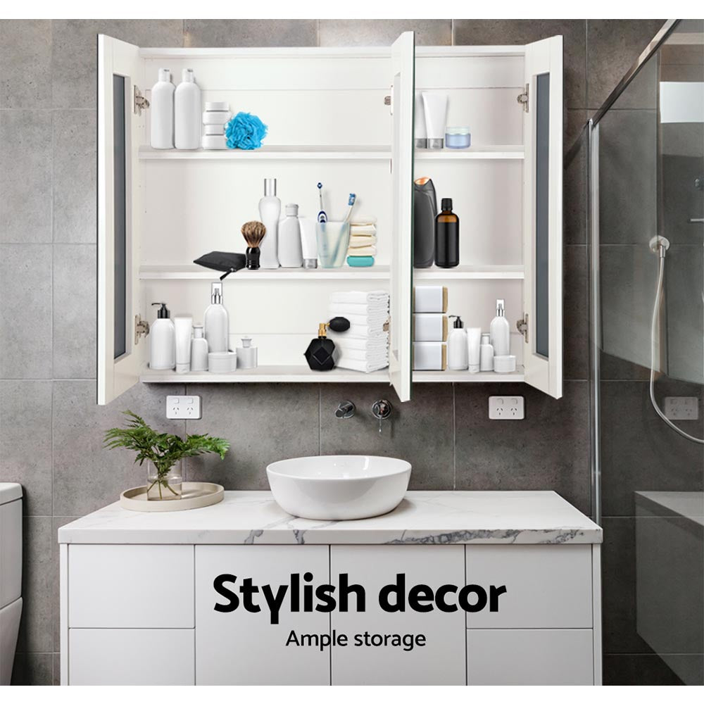 Cefito Bathroom Vanity Mirror with Storage Cabinet - White BV-MC-6005-WH-AB