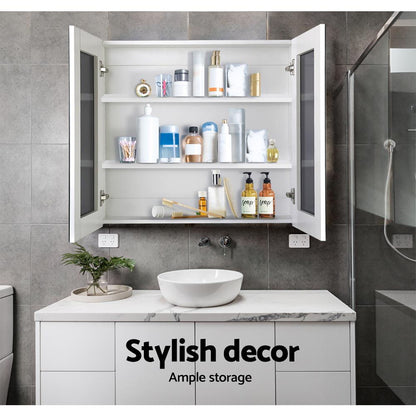 Cefito Bathroom Mirror Cabinet 750x720mm White BV-MC-6007-WH