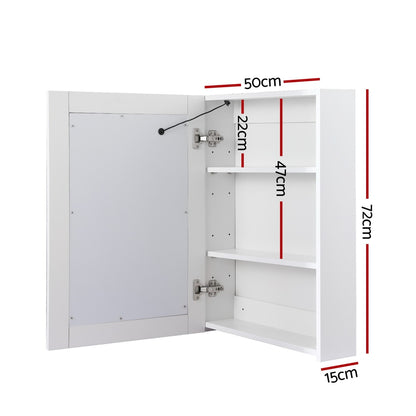 Bathroom Mirror Cabinet LED 500x720mm Medicine Wall Storage BV-MC-LED-SD01-WH