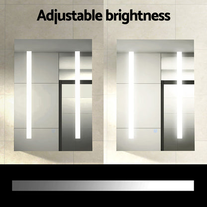 Bathroom Mirror Cabinet LED 500x720mm Medicine Wall Storage BV-MC-LED-SD01-WH