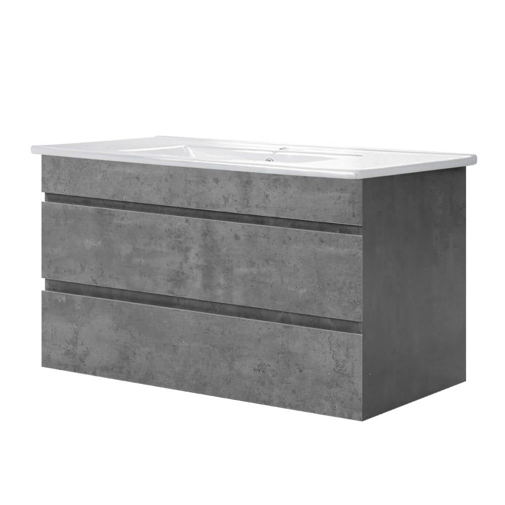 Cefito Vanity Unit 915mm with Basin Grey BV-YQ02-900-CEMENT-ABC