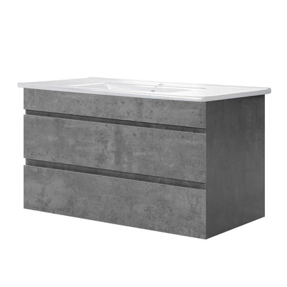 Cefito Vanity Unit 915mm with Basin Grey BV-YQ02-900-CEMENT-ABC