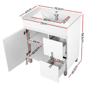 Cefito Vanity Unit 765mm Freestanding Basin Cabinet BV-YQ04-750-WH-ABC