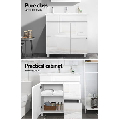 Cefito Vanity Unit 765mm Freestanding Basin Cabinet BV-YQ04-750-WH-ABC