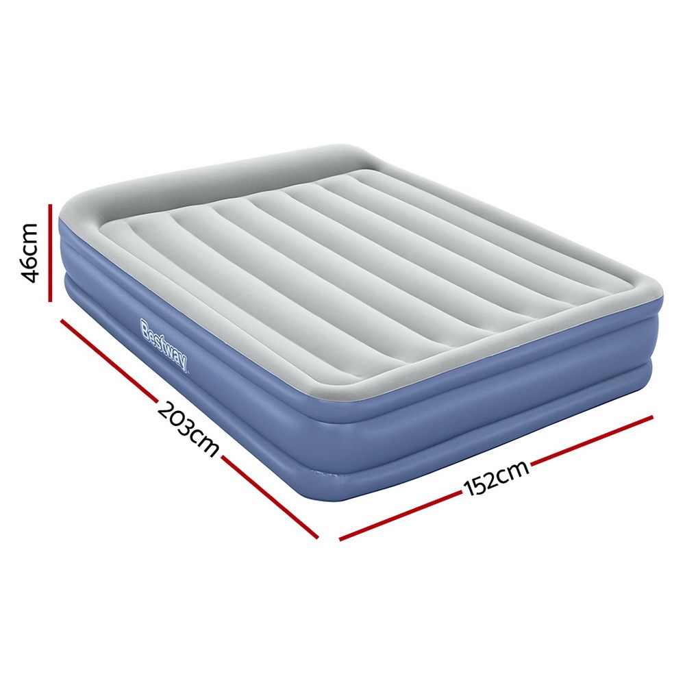 Bestway Air Mattress Queen Inflatable Bed 46cm Airbed Blue BW-BED-Q-46-67630