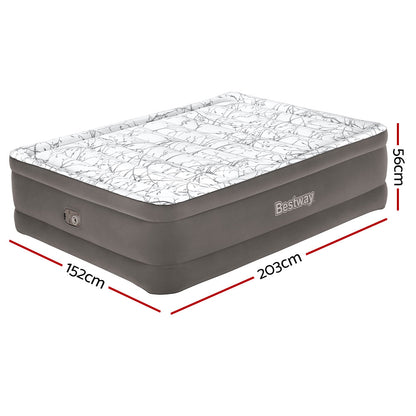 Bestway Air Mattress Queen Inflatable Bed 56cm Airbed Grey BW-BED-Q-56-6713E