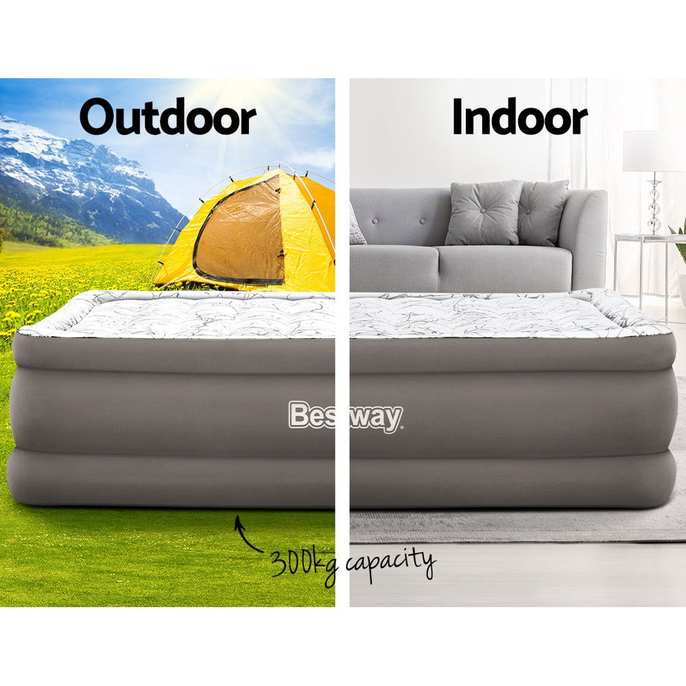 Bestway Air Mattress Queen Inflatable Bed 56cm Airbed Grey BW-BED-Q-56-6713E