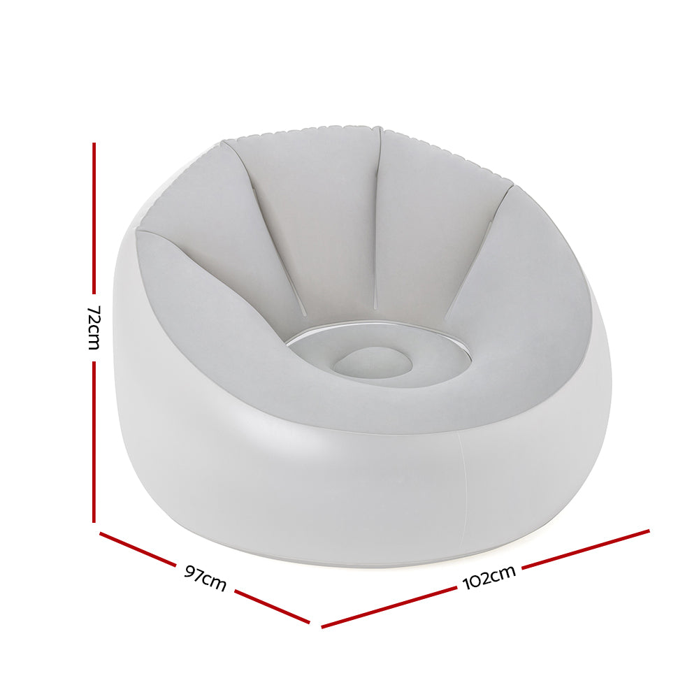 Bestway Inflatable Air Chair Sofa Lounge Seat LED Light BW-CHAIR-75086-GR
