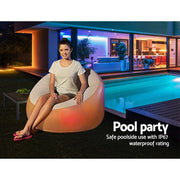 Bestway Inflatable Air Chair Sofa Lounge Seat LED Light BW-CHAIR-75086-GR