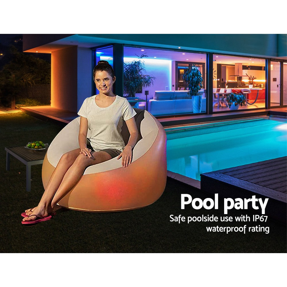 Bestway Inflatable Air Chair Sofa Lounge Seat LED Light BW-CHAIR-75086-GR