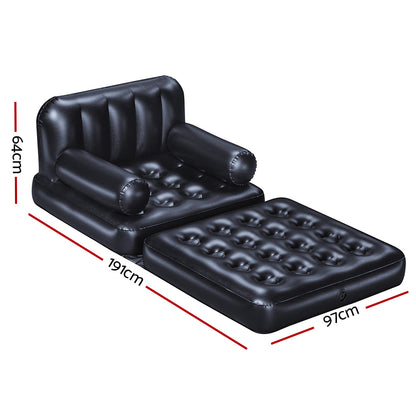 Bestway Inflatable Air Chair Seat Lounge Couch Lazy Sofa Blow Up Ottoman BW-CHAIR-75114-BK