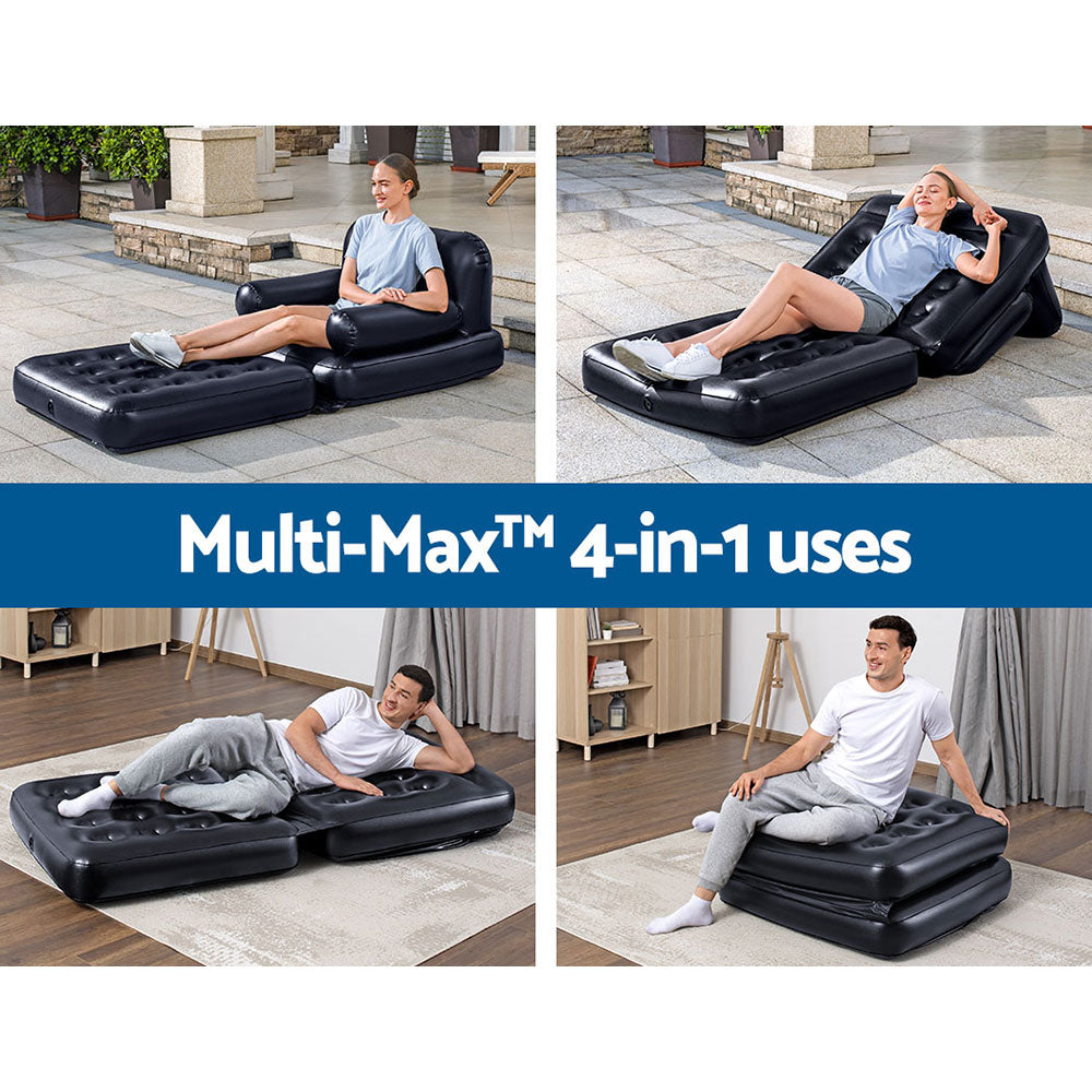 Bestway Inflatable Air Chair Seat Lounge Couch Lazy Sofa Blow Up Ottoman BW-CHAIR-75114-BK