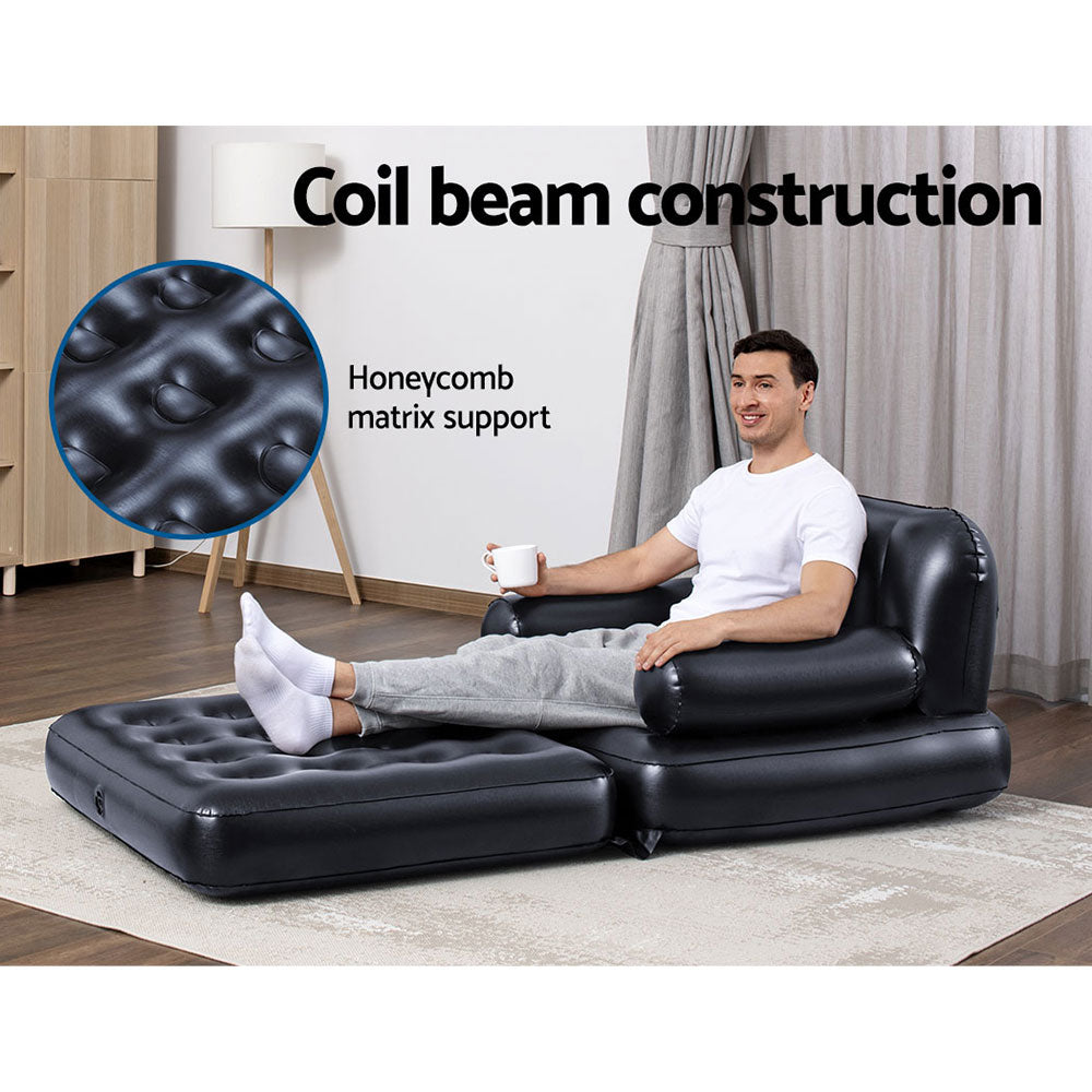 Bestway Inflatable Air Chair Seat Lounge Couch Lazy Sofa Blow Up Ottoman BW-CHAIR-75114-BK