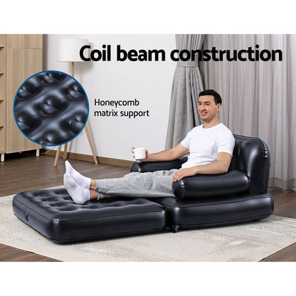 Bestway Inflatable Air Chair Seat Lounge Couch Lazy Sofa Blow Up Ottoman BW-CHAIR-75114-BK