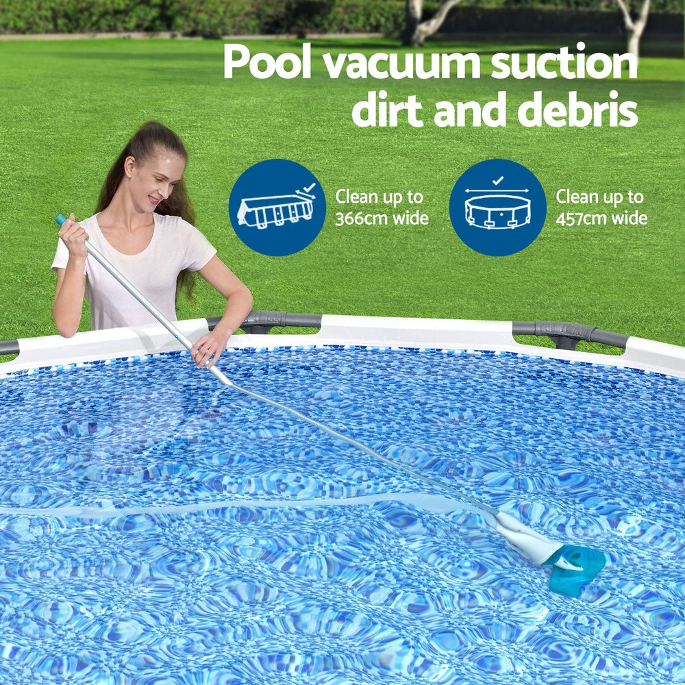 Bestway Pool Cleaner 2 Cleaning Heads Vacuum 6m Hose 1.9m Aluminium Pole BW-CLEANER-58212