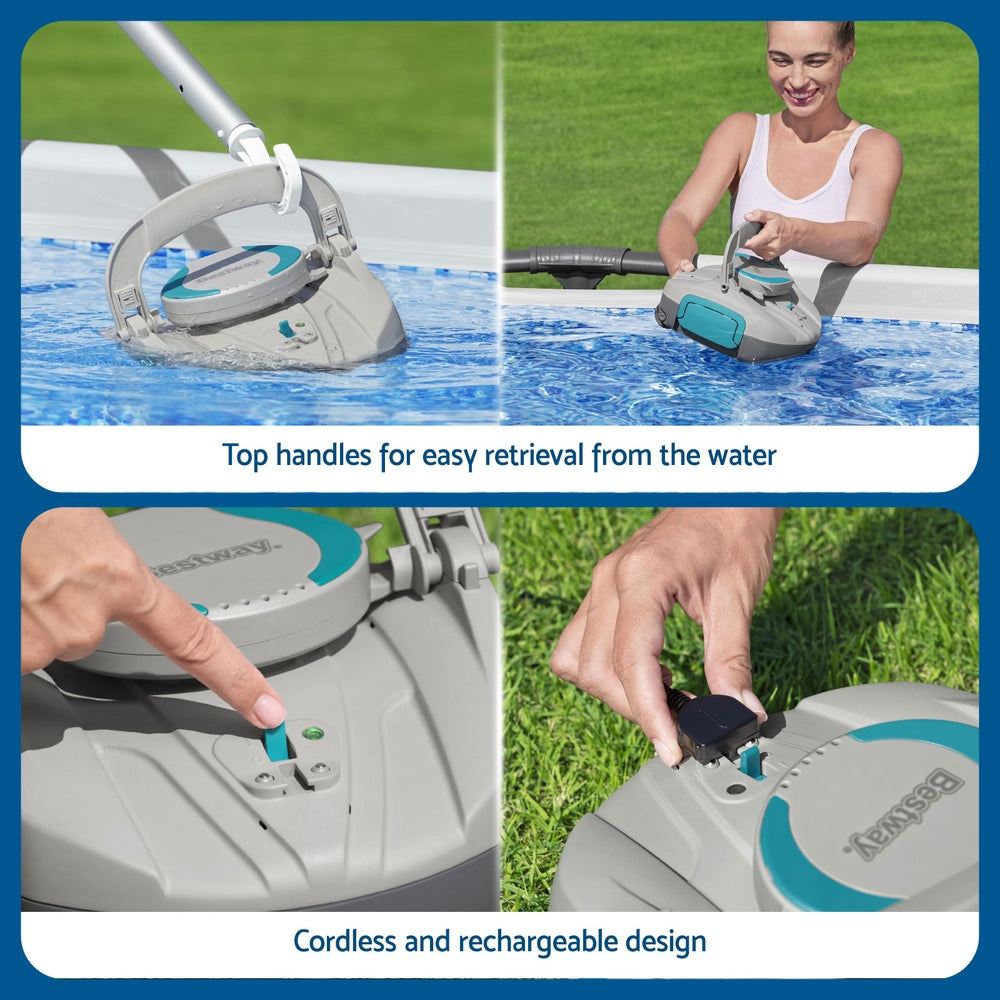 Bestway Robotic Pool Cleaner Cordless Automatic Robot Clean Swimming Pools Floor BW-CLEANER-RO-58864
