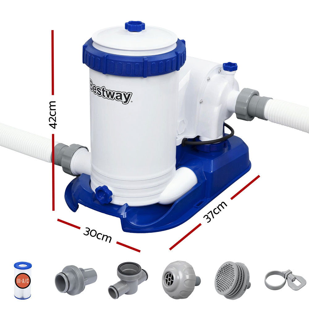 Bestway Pool Pump Cartridge Filter 2500GPH 9463L/H Flowclear Filters Cleaner BW-FIL-PUMP-58391