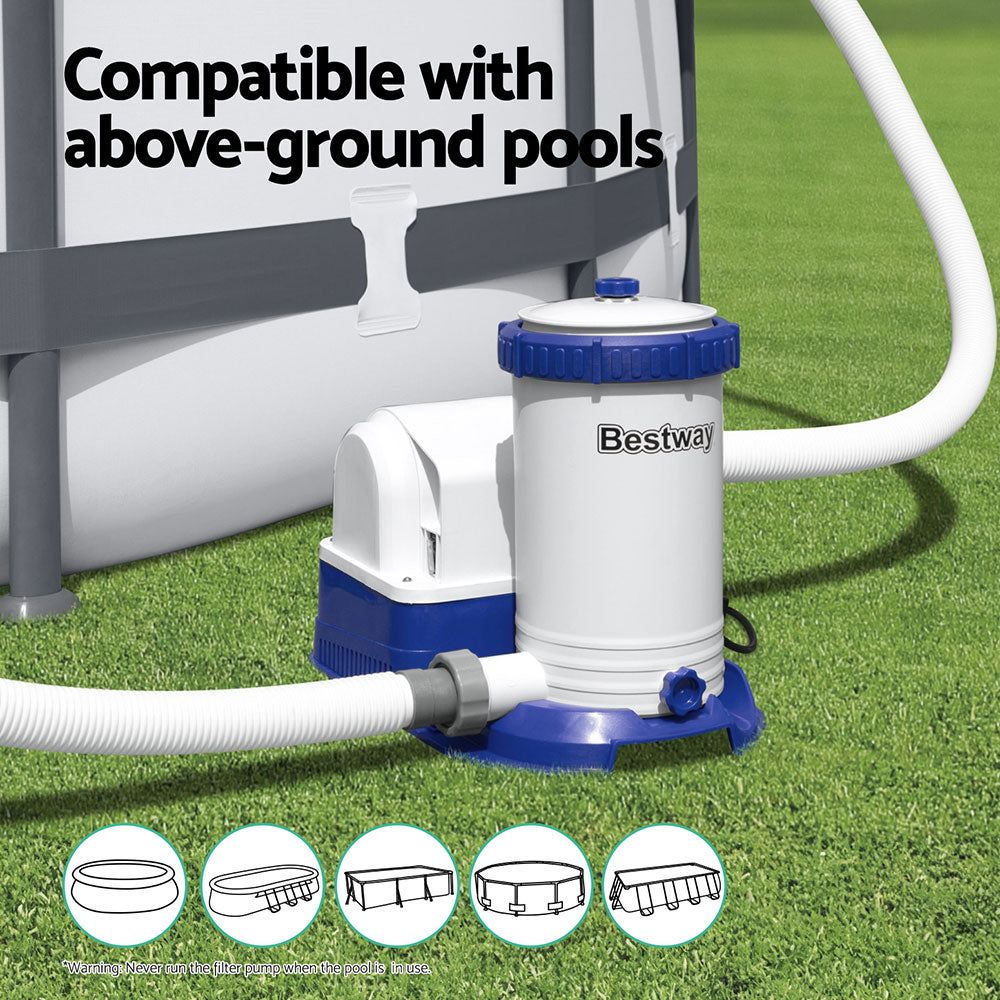 Bestway Pool Pump Cartridge Filter 2500GPH 9463L/H Flowclear Filters Cleaner BW-FIL-PUMP-58391