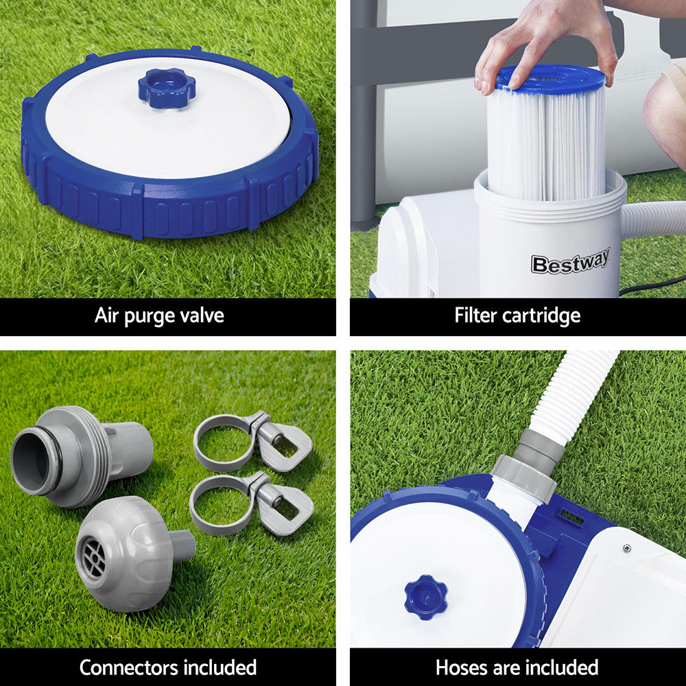 Bestway Pool Pump Cartridge Filter 2500GPH 9463L/H Flowclear Filters Cleaner BW-FIL-PUMP-58391