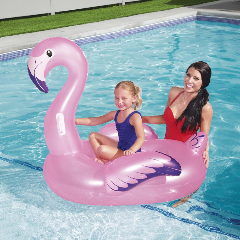 Bestway Kids Flamingo Rider Ride On Float Floating Seat Pool Lounger 1.27Mx1.27M BW-FLOAT-41122