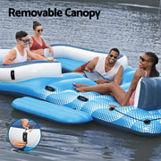 Bestway Pool Float Island Inflatable Lounge 6-person Raft Seat Canopy BW-FLOAT-43105-BUOG