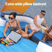 Bestway Pool Float Island Inflatable Lounge 6-person Raft Seat Canopy BW-FLOAT-43105-BUOG