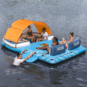 Bestway Pool Float Island Inflatable Lounge 6-person Raft Seat Canopy BW-FLOAT-43105-BUOG