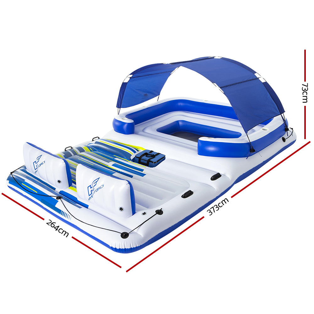Bestway Pool Float Island Inflatable Lounge 6-person Seat Canopy BW-FLOAT-43105E