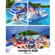 Bestway Pool Float Island Inflatable Lounge 6-person Seat Canopy BW-FLOAT-43105E
