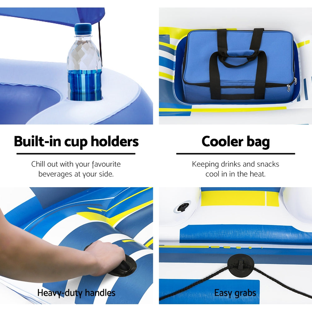 Bestway Pool Float Island Inflatable Lounge 6-person Seat Canopy BW-FLOAT-43105E