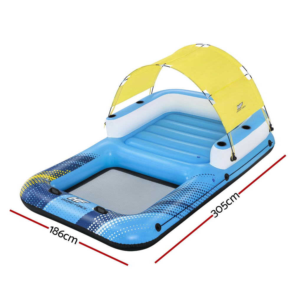 Bestway Inflatable Floating Island Float Lounger Sunshade Pool Bed 3.05Mx1.86M BW-FLOAT-43645